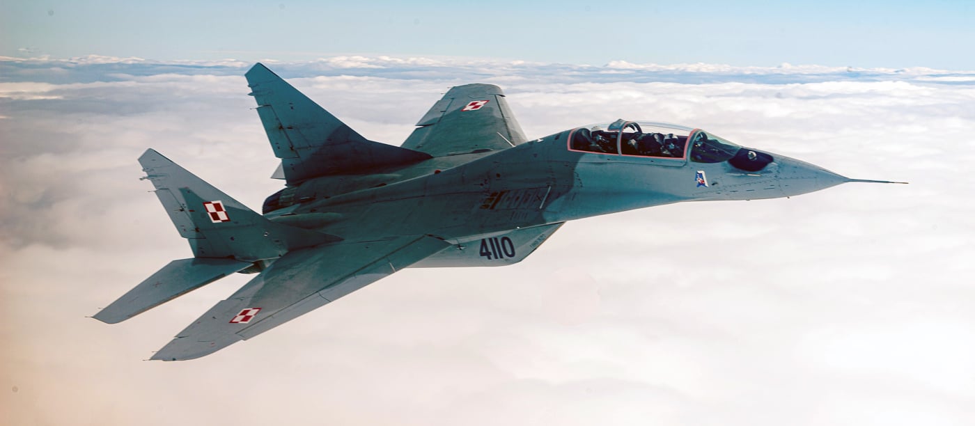 Polish MiG-29 fighter in flight