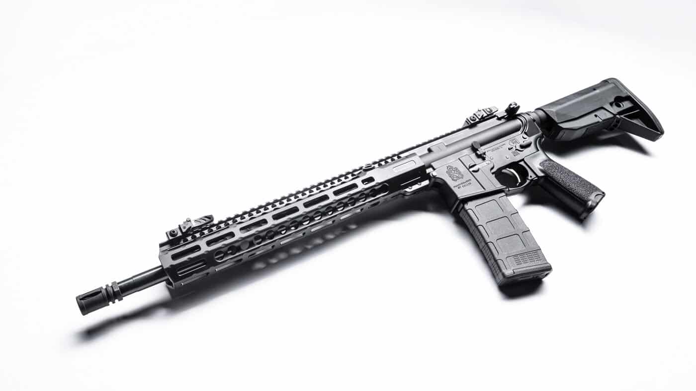 Springfield Armory SAINT with Midwest Industries Combat Rail HD installed