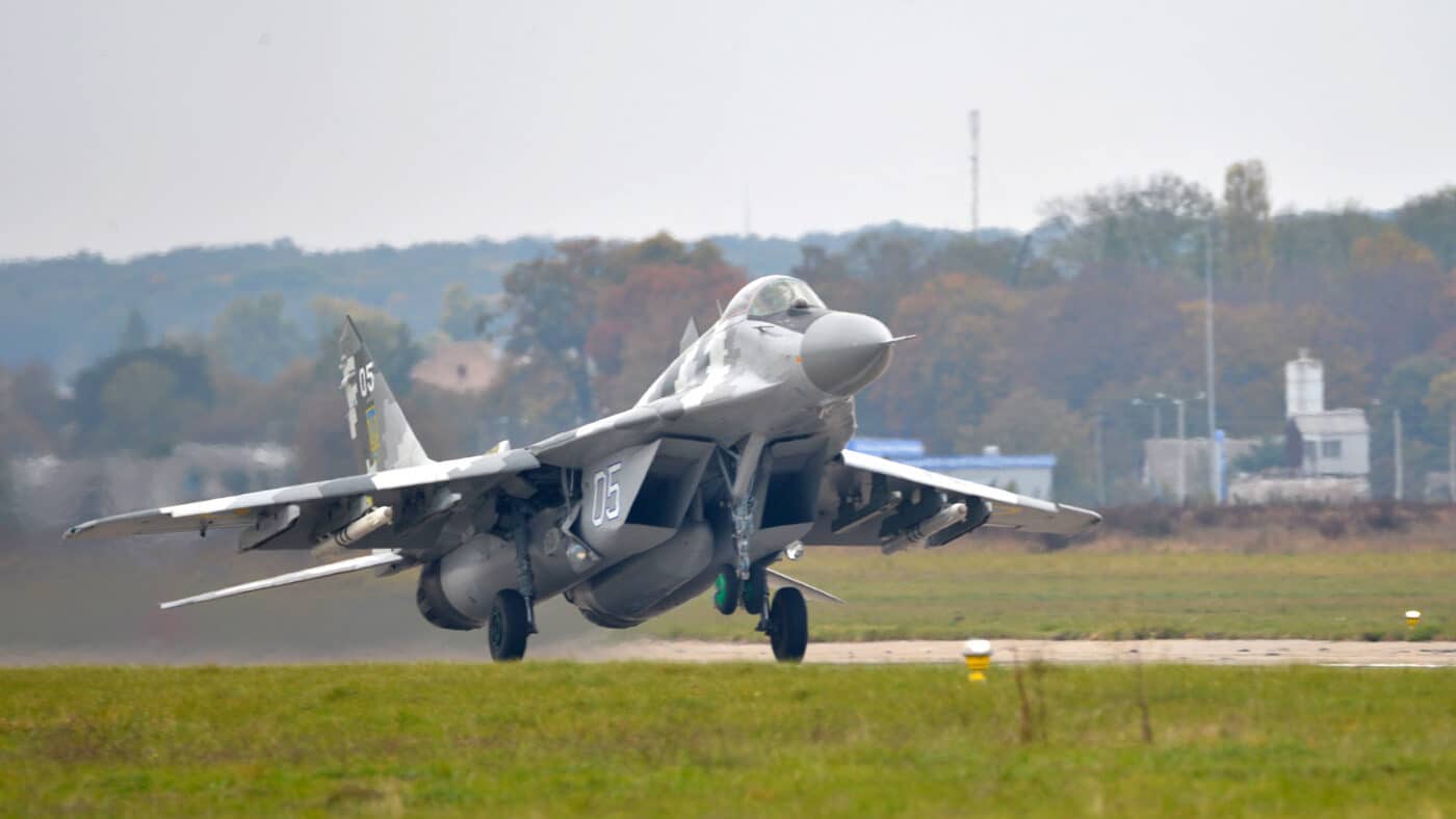 Ukraine MiG-29 Fulcrum during take off