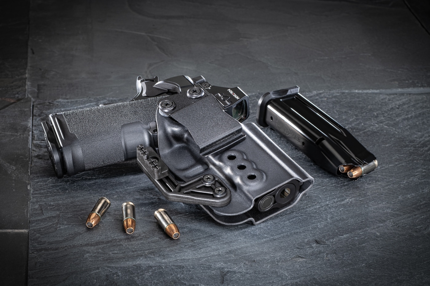 Xecutive AIWB Holster shown with Prodigy pistol is customizable and designed for ease of carry and comfort