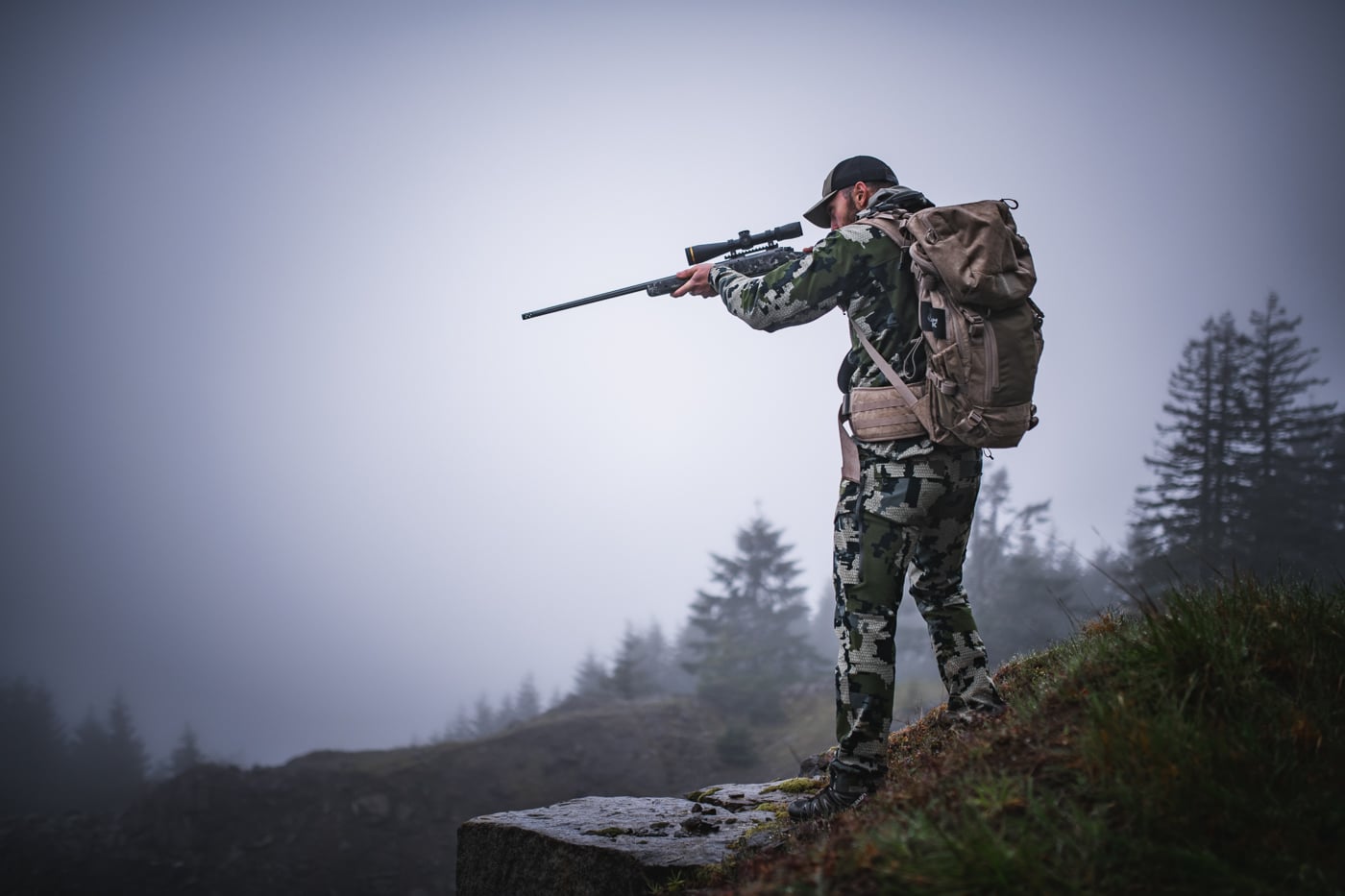 hunter shooting Springfield Armory Model 2020 Boundary rifle from a standing position