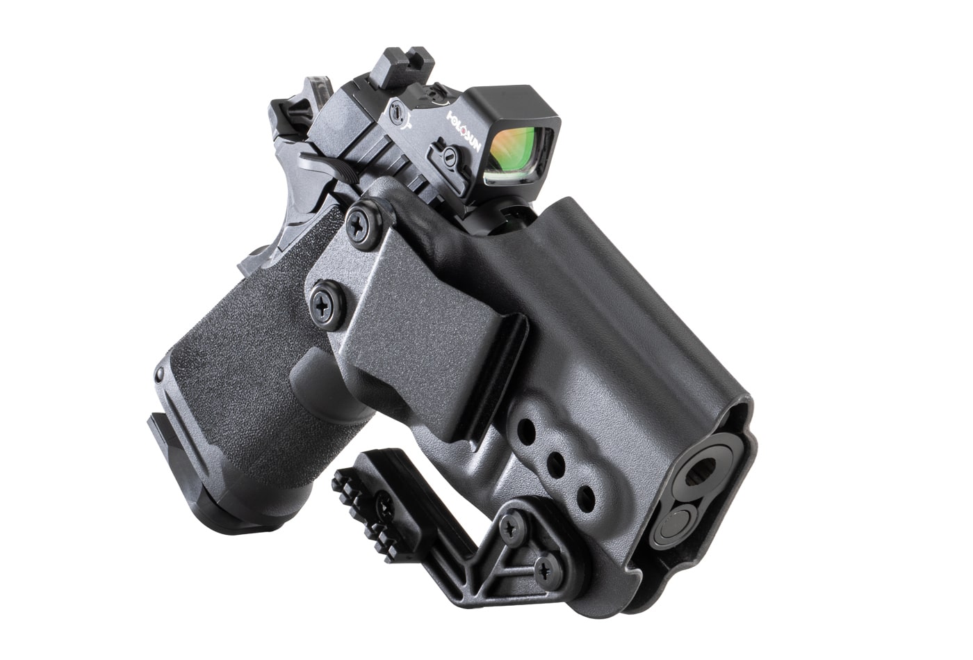 steel belt clip ensures that the Xecutive holster stays firmly in place for all-day carry comfort