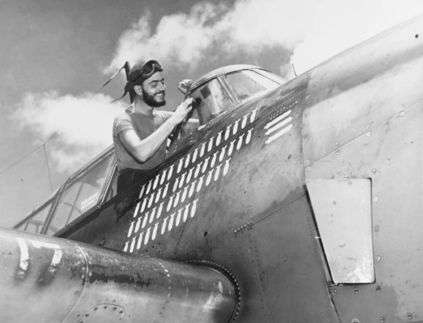 victory markings adorn this Grumman TBF Avenger on the flight deck of the USS Hornet CV-12