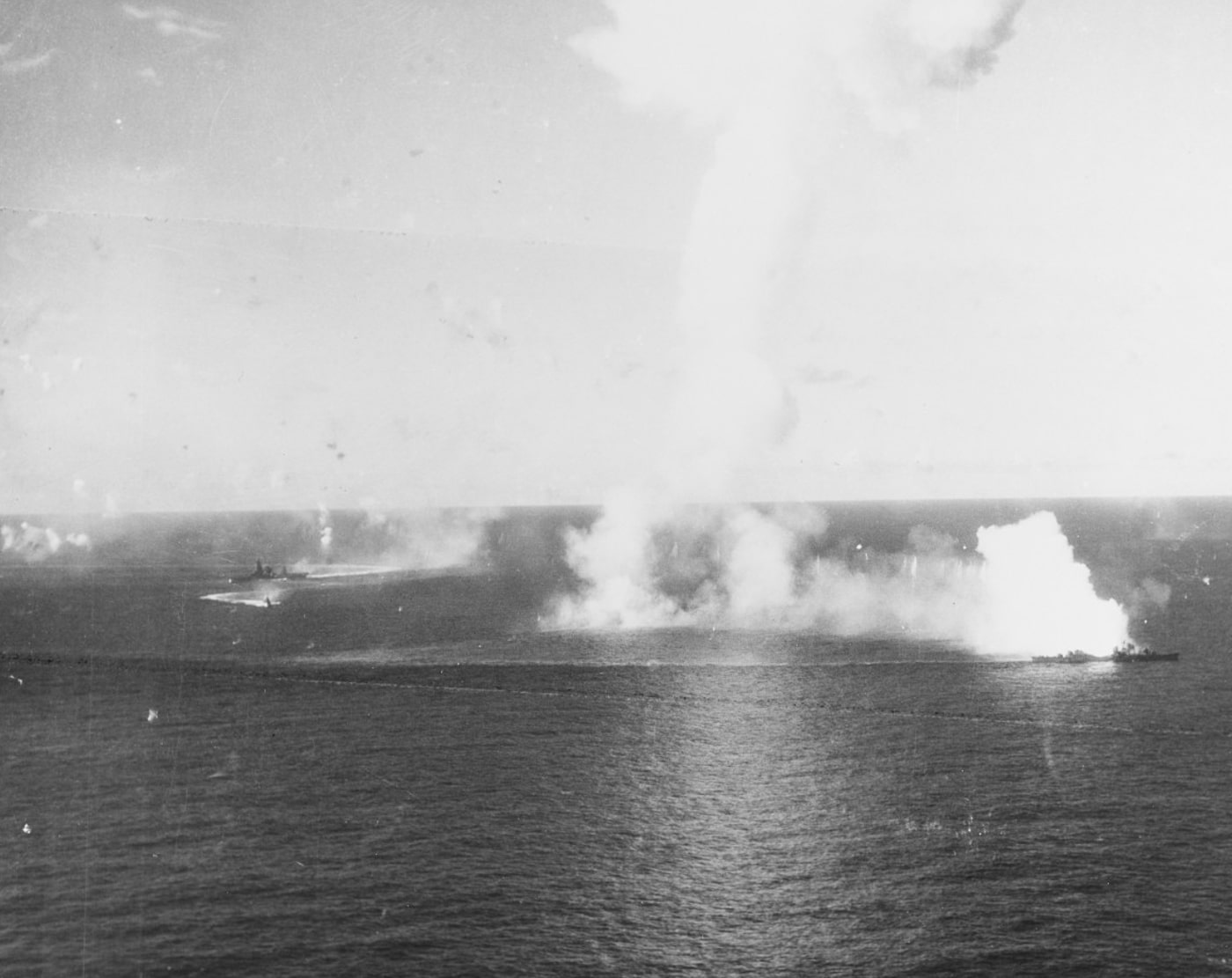 IJN Akizuki exploding during Battle off Cape Engaño