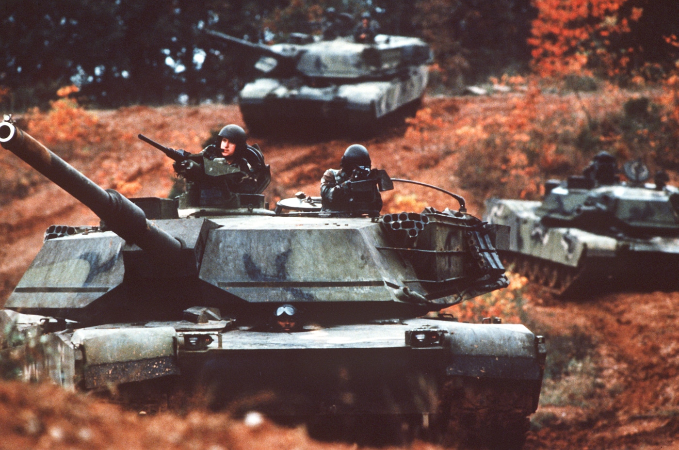 M1 Abrams on maneuver at Fort Knox Kentucky 1980s