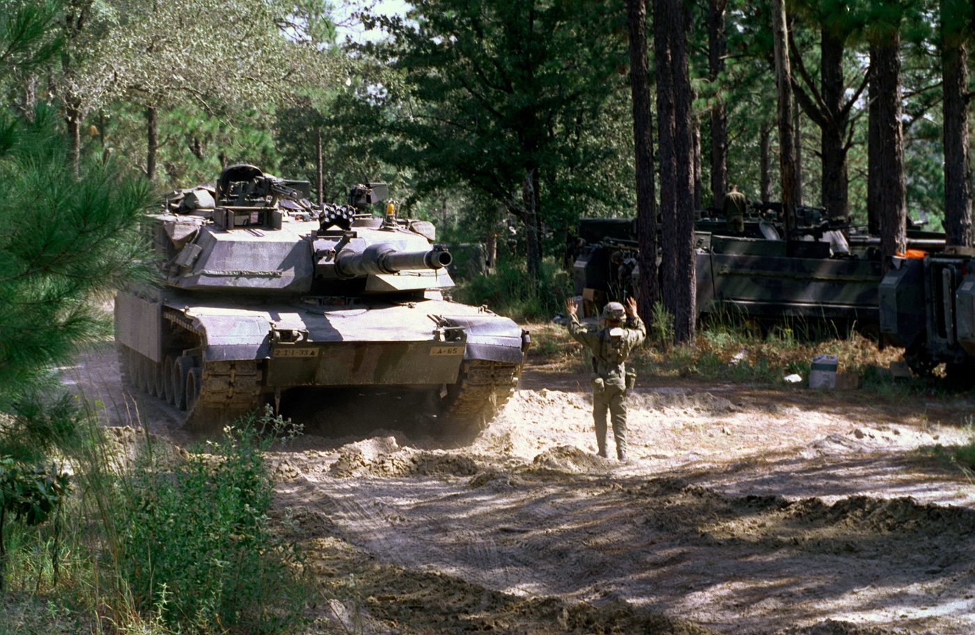 M1 Abrams tank in training exercise Fort Lewis Washington 1996
