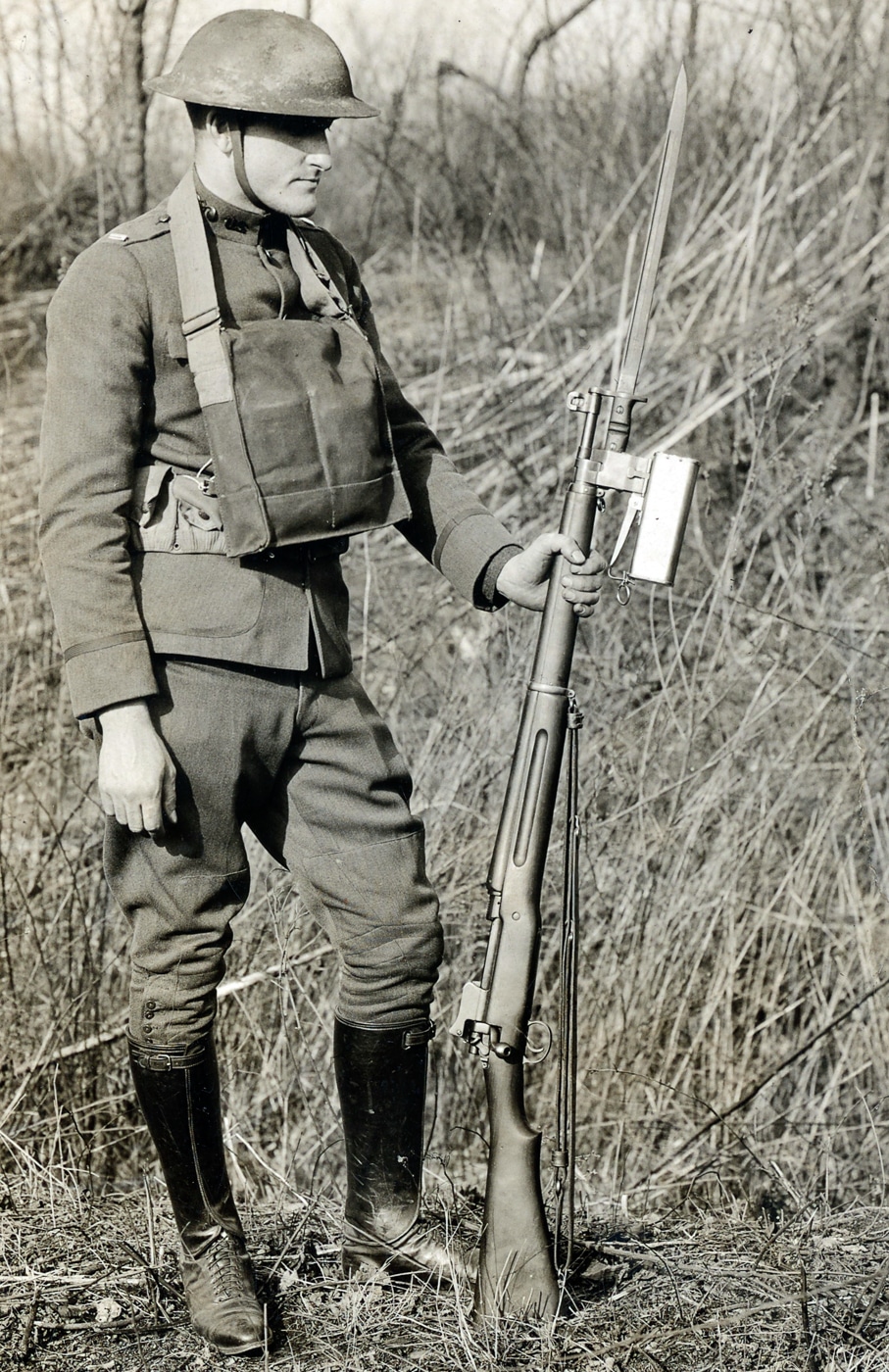 M1917 rifle with flaming bayonet attachment