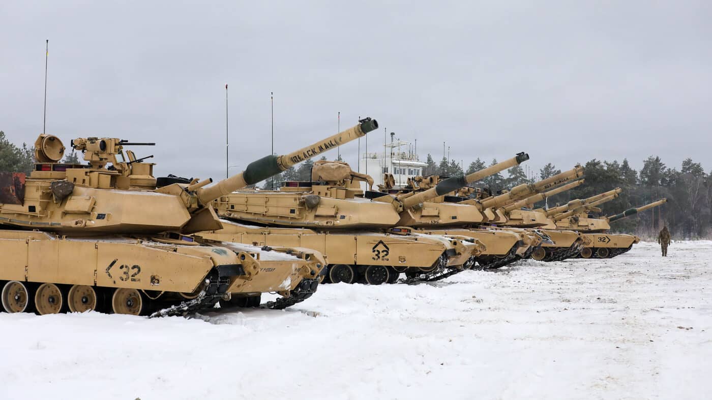 M1A2 SEPv3 Abrams tanks in Lithuania during NATO exercise