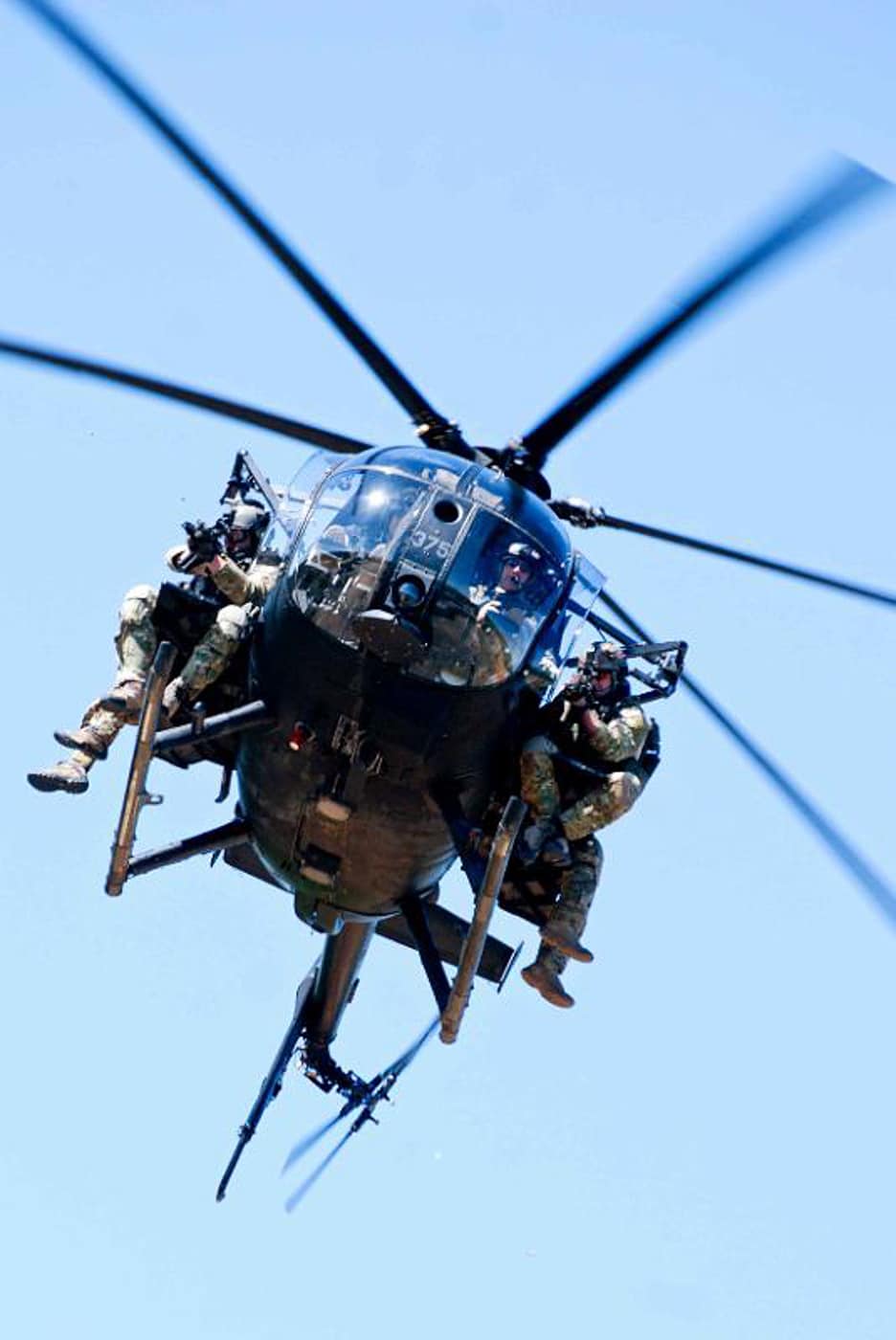 MH-6M with US Army Rangers during training
