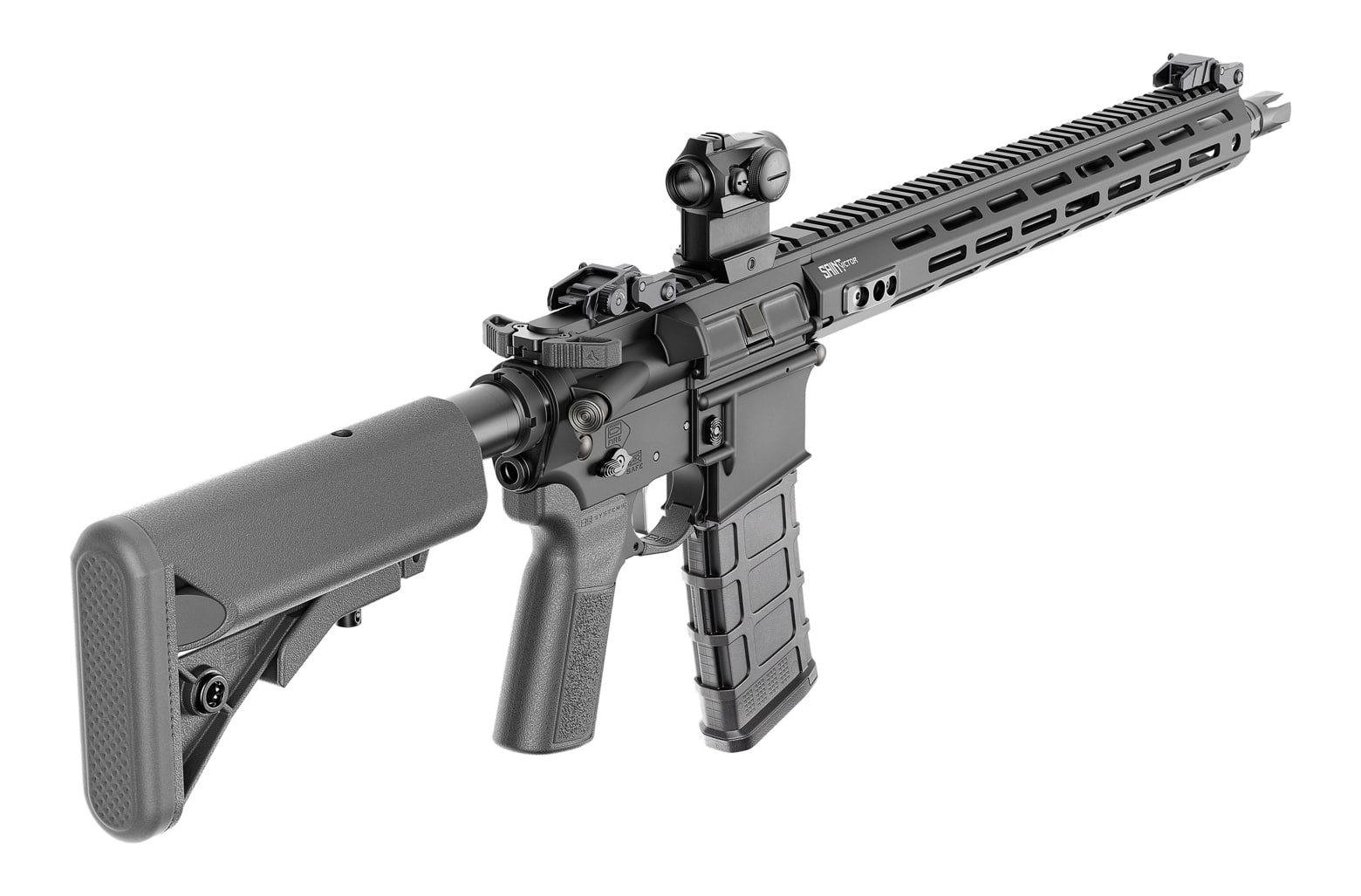 Radian Raptor-LT charging handle installed on Springfield Armory SAINT AR-15 rifle for testing