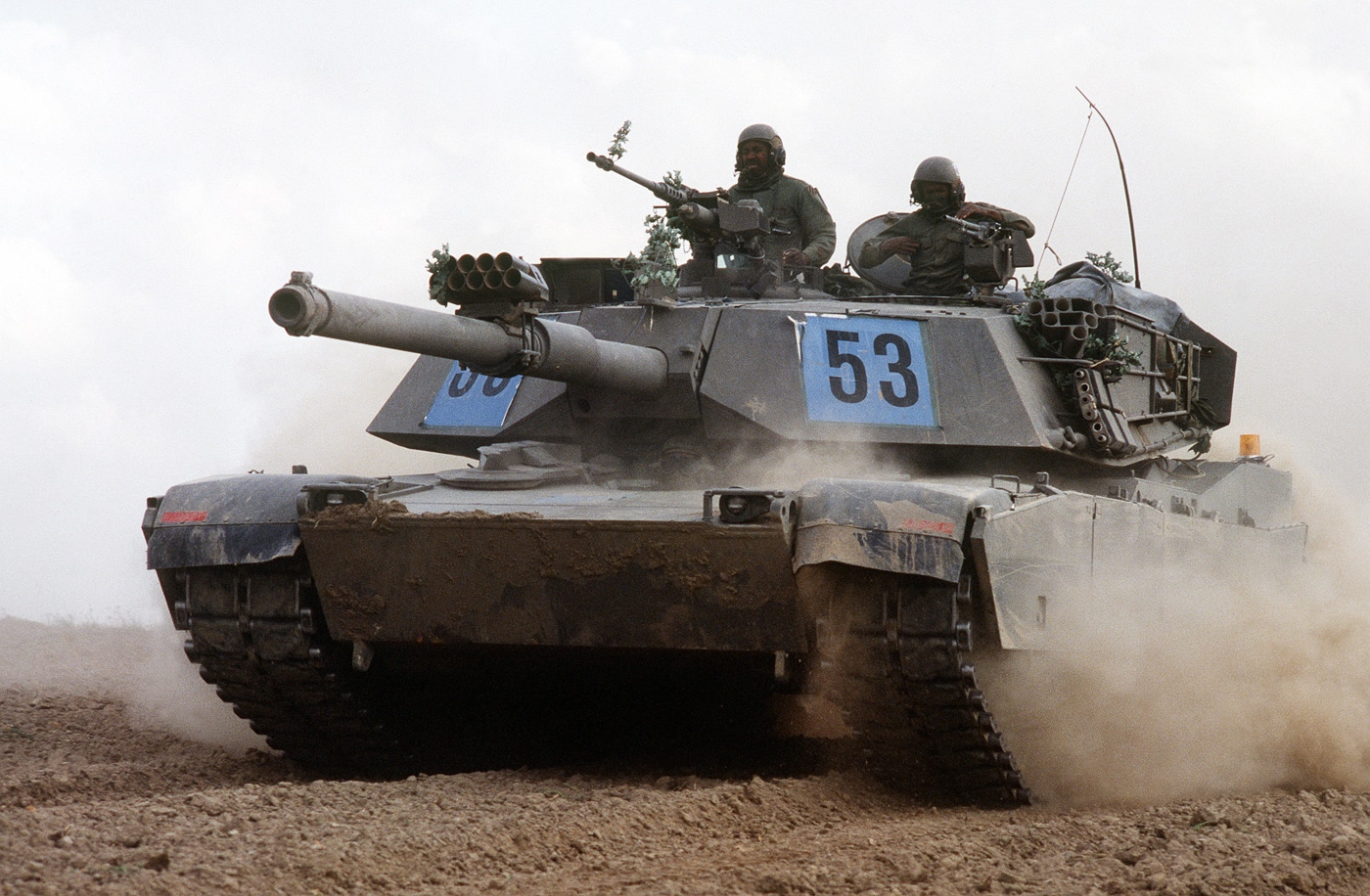 US Army M1 Abrams moves through German countryside in Reforger 82
