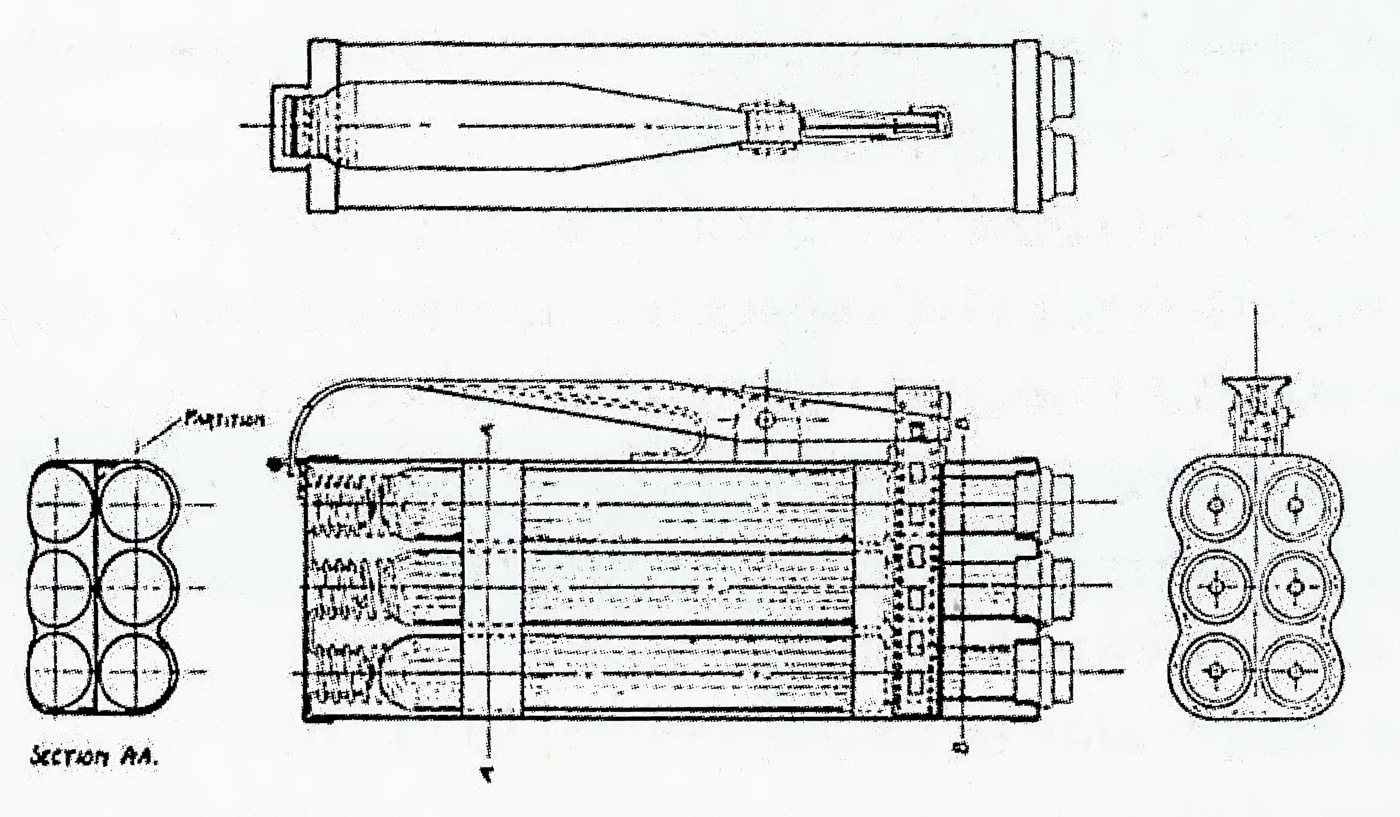 cartridge-type flaming bayonet ordnance drawing