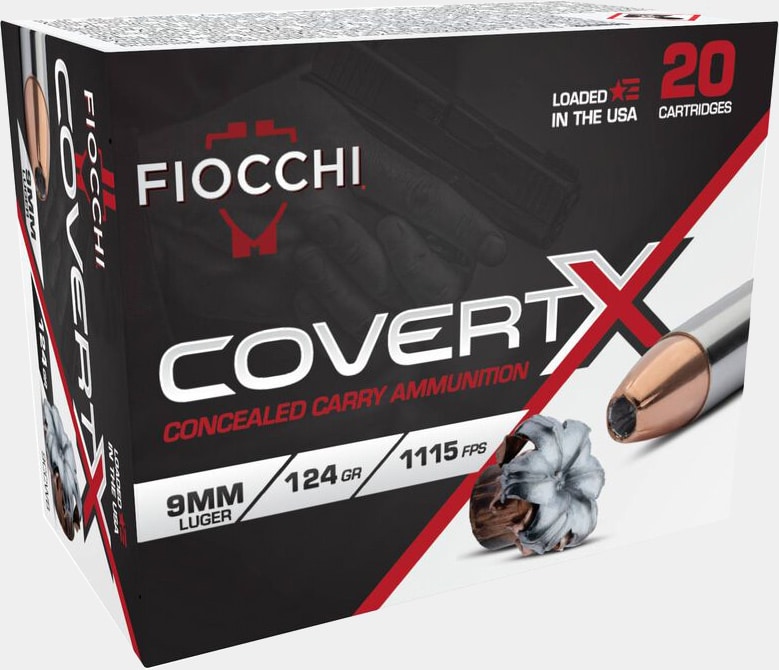 Fiocchi CovertX 9mm Luger 124 Gr. Jacketed Hollow Point
