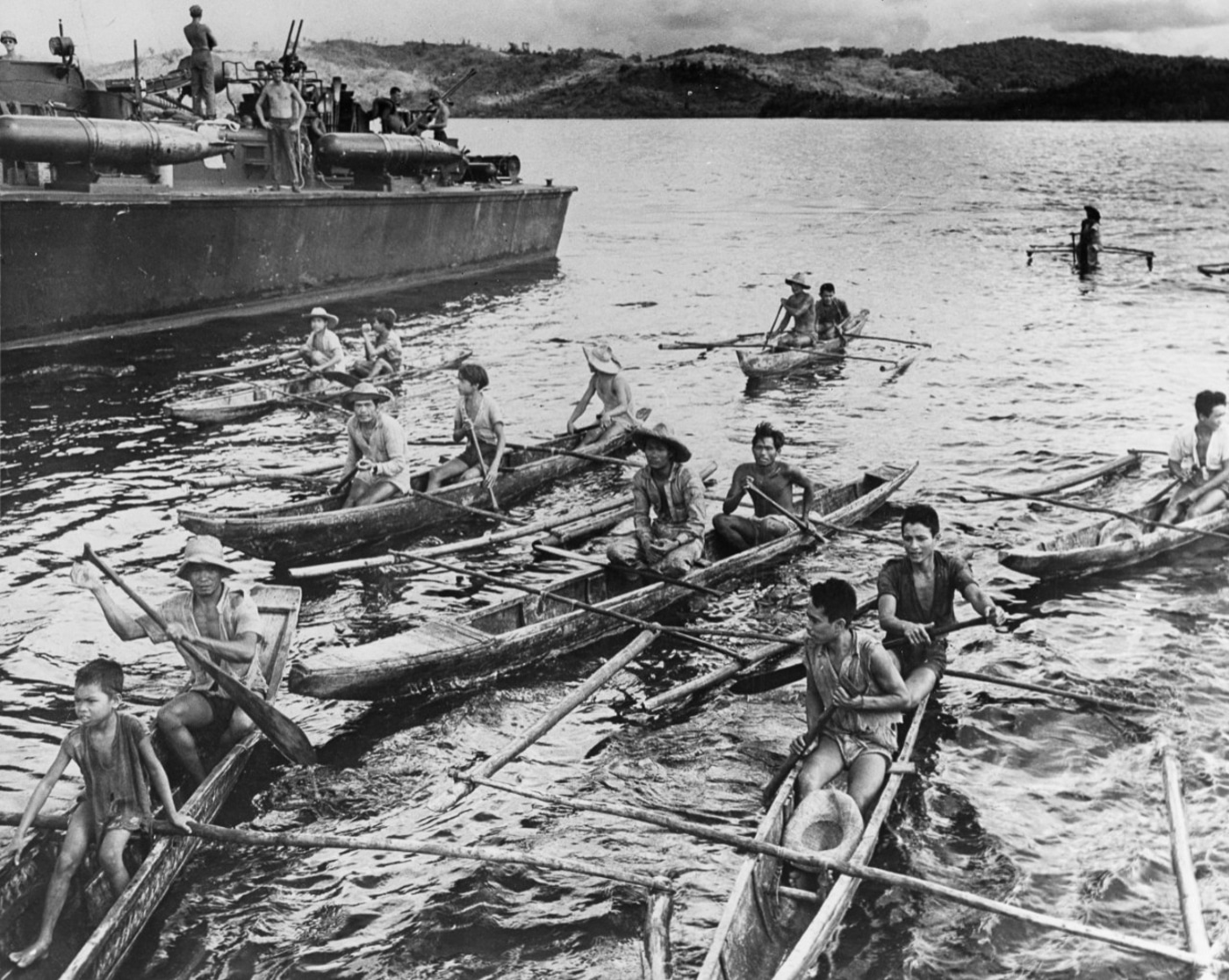 rescue operations after the Battle of Surigao Strait looking for Japanese sailors
