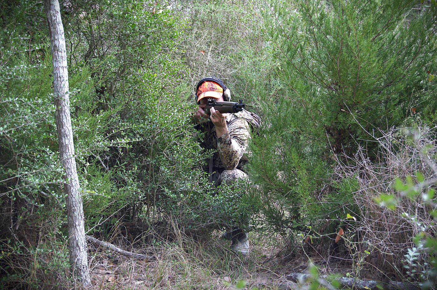 shooting the M1A Tanker in the brush demonstrating superior accuracy and ergonomics