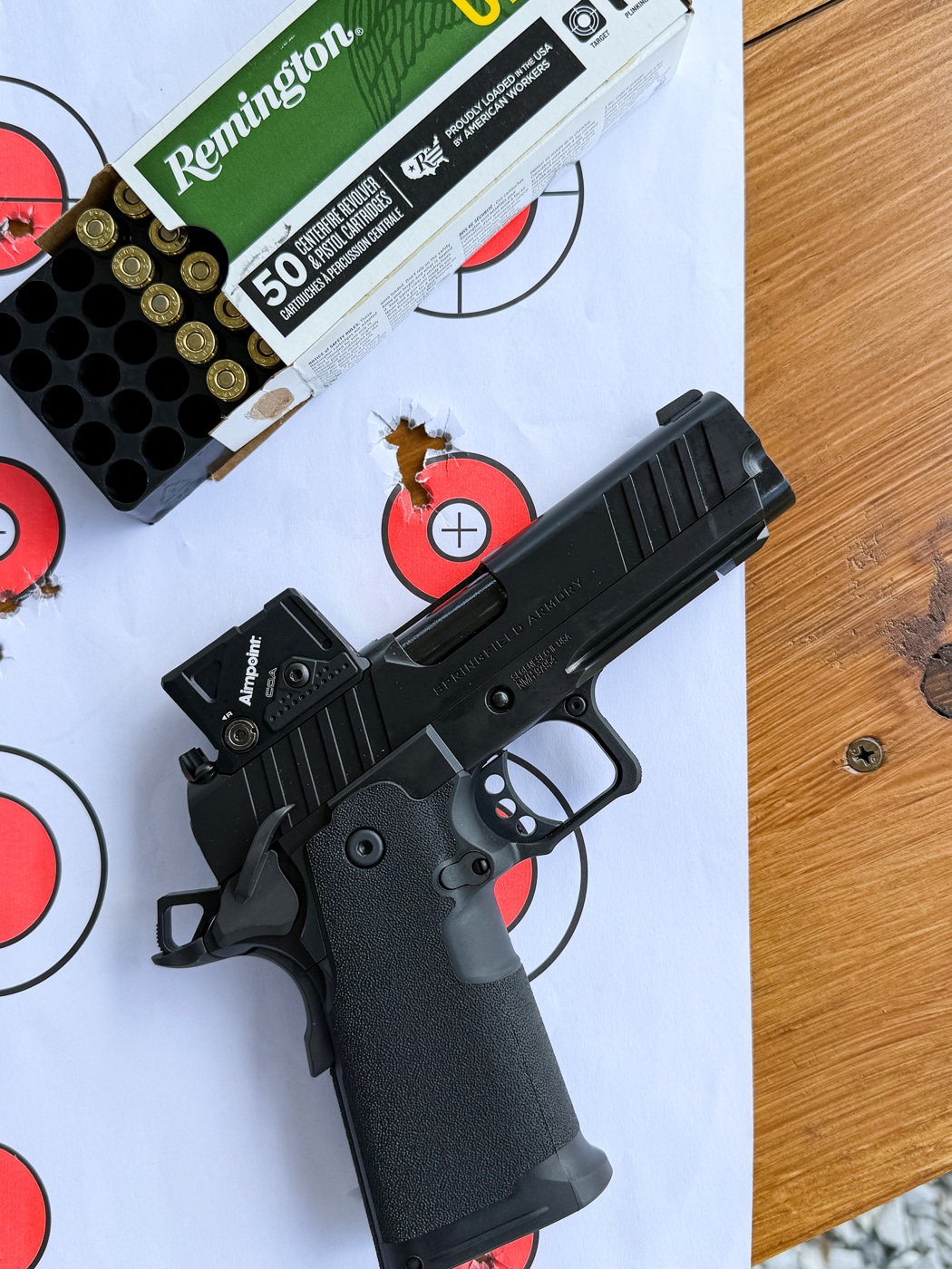 shot grouping on paper target