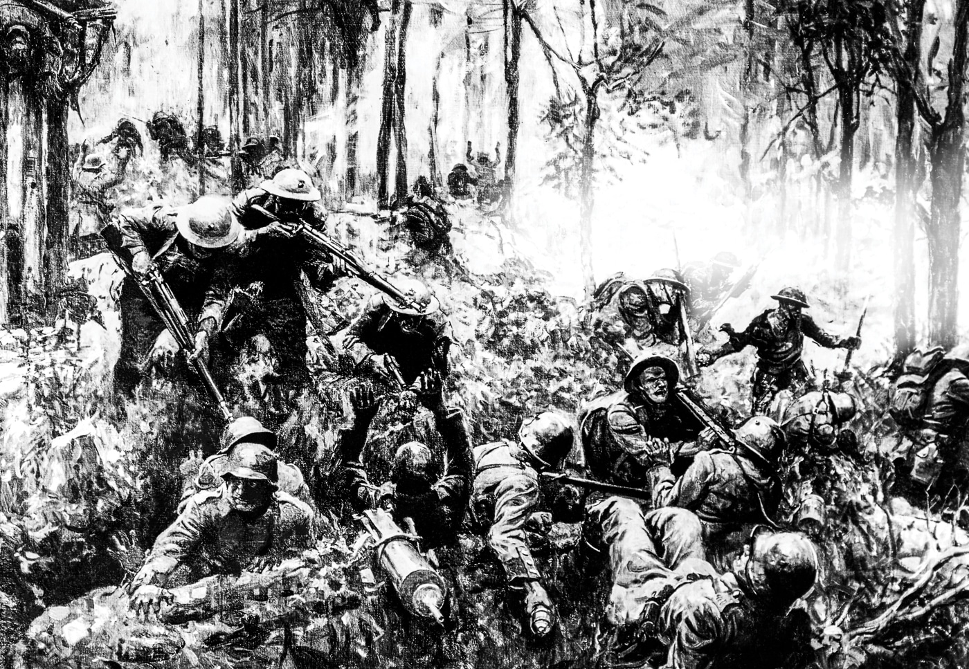 Battle of Belleau Wood where U.S. Marines overcame stubborn and dug-in German defenders