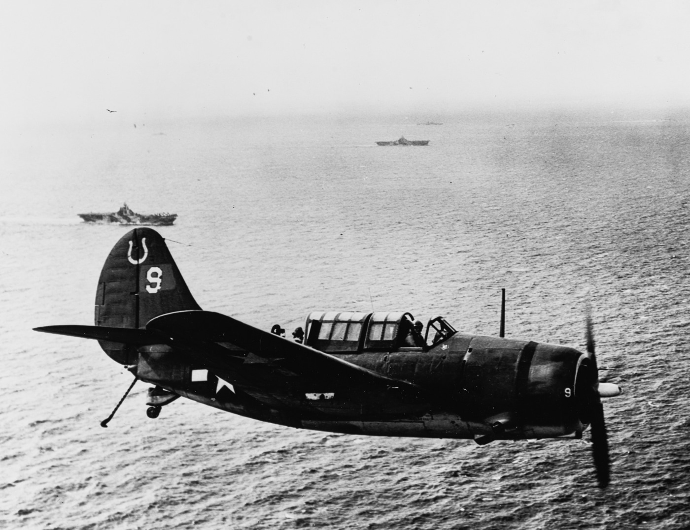 Curtiss Helldiver returns from a raid on Formosa in October 1944