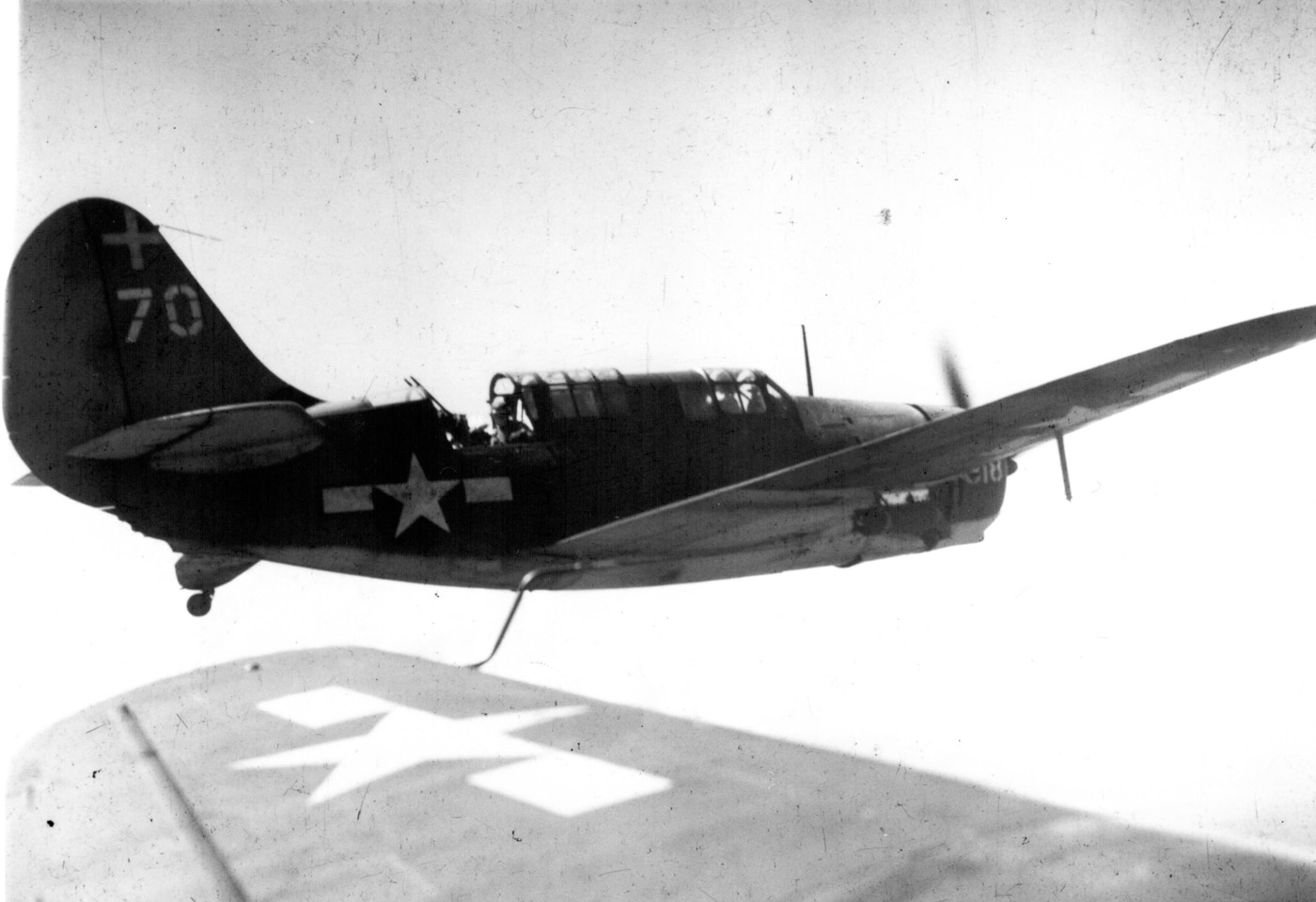 Curtiss SB2C Helldiver from USS Intrepid CV-11 on mission to attack Japanese fleet