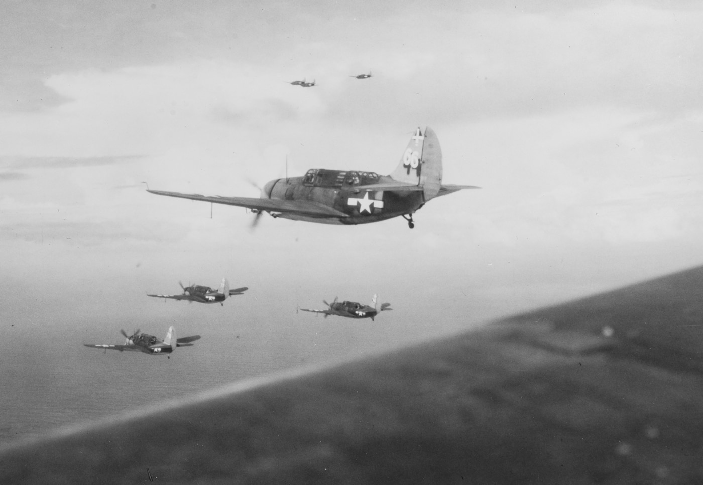 Curtiss SB2C Helldivers on patrol over Philippine Sea November 1944