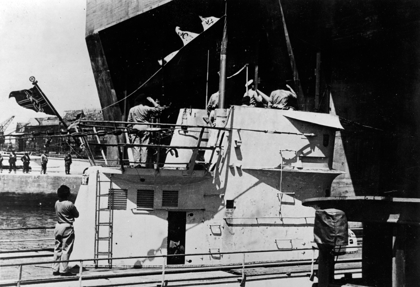 German U-boat enters sub pen