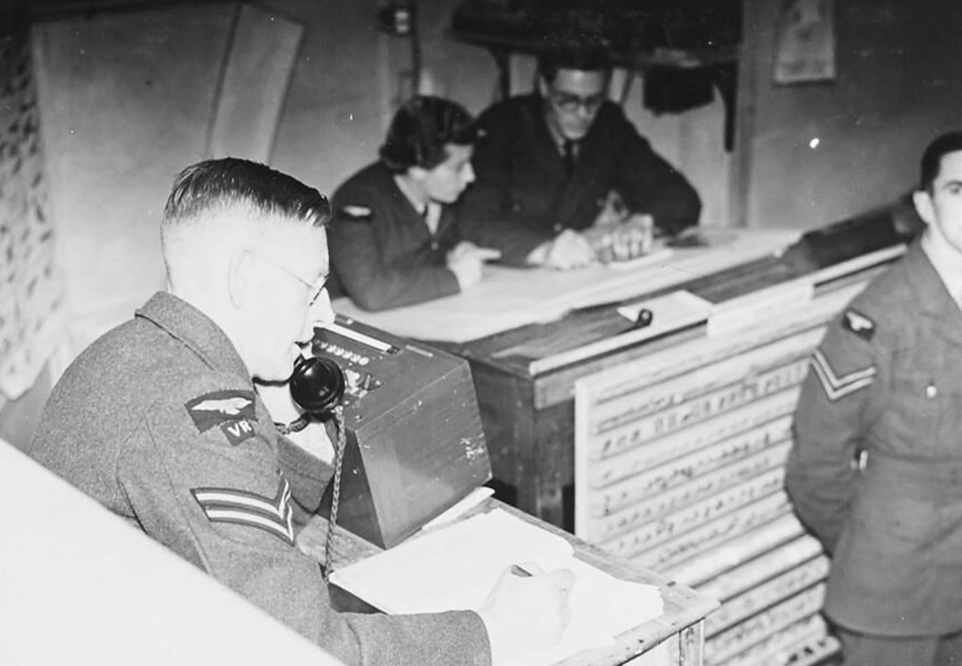 RAF operations room at Duxford England Battle of Britain