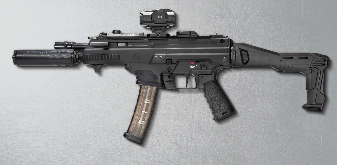 Strike Industries STAB installed on Springfield Kuna