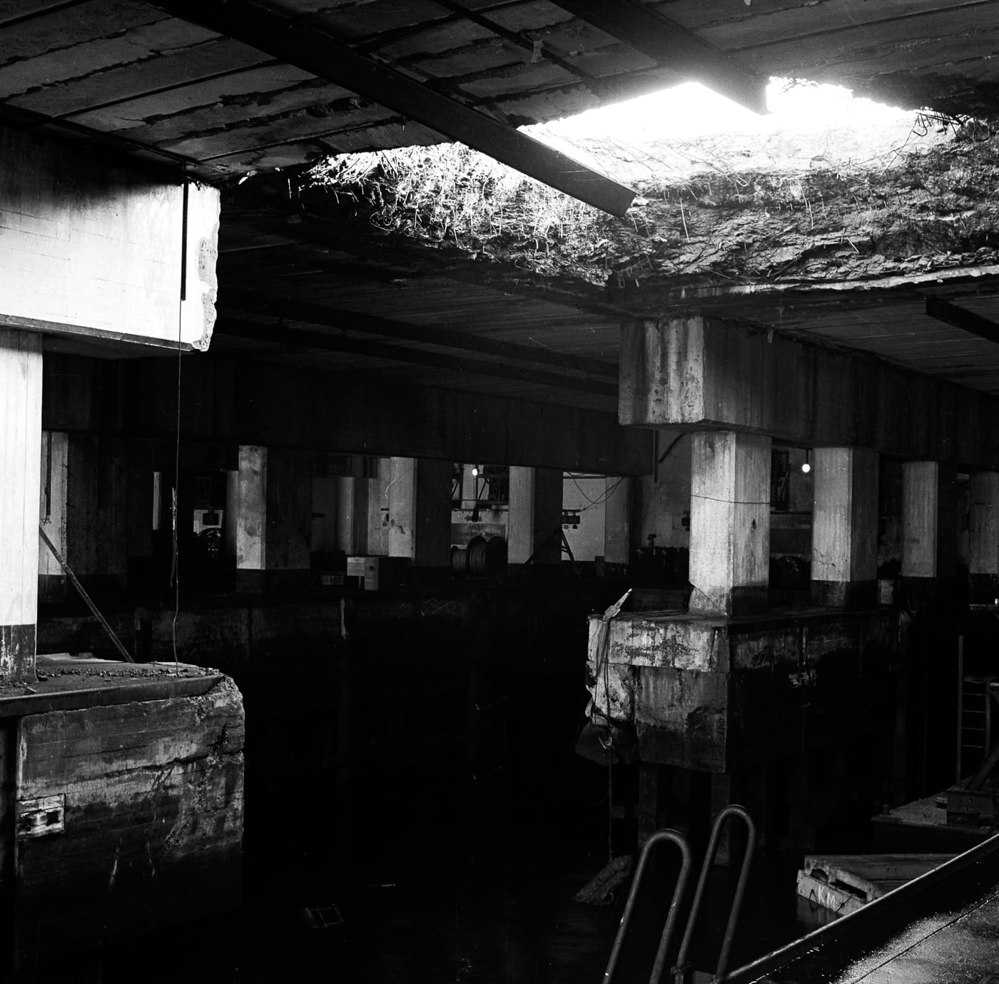 Tallboy bomb damage on submarine pens in Holland