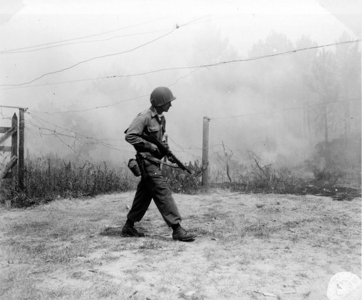 US soldier armed with M1A1 Thompson in Southern France