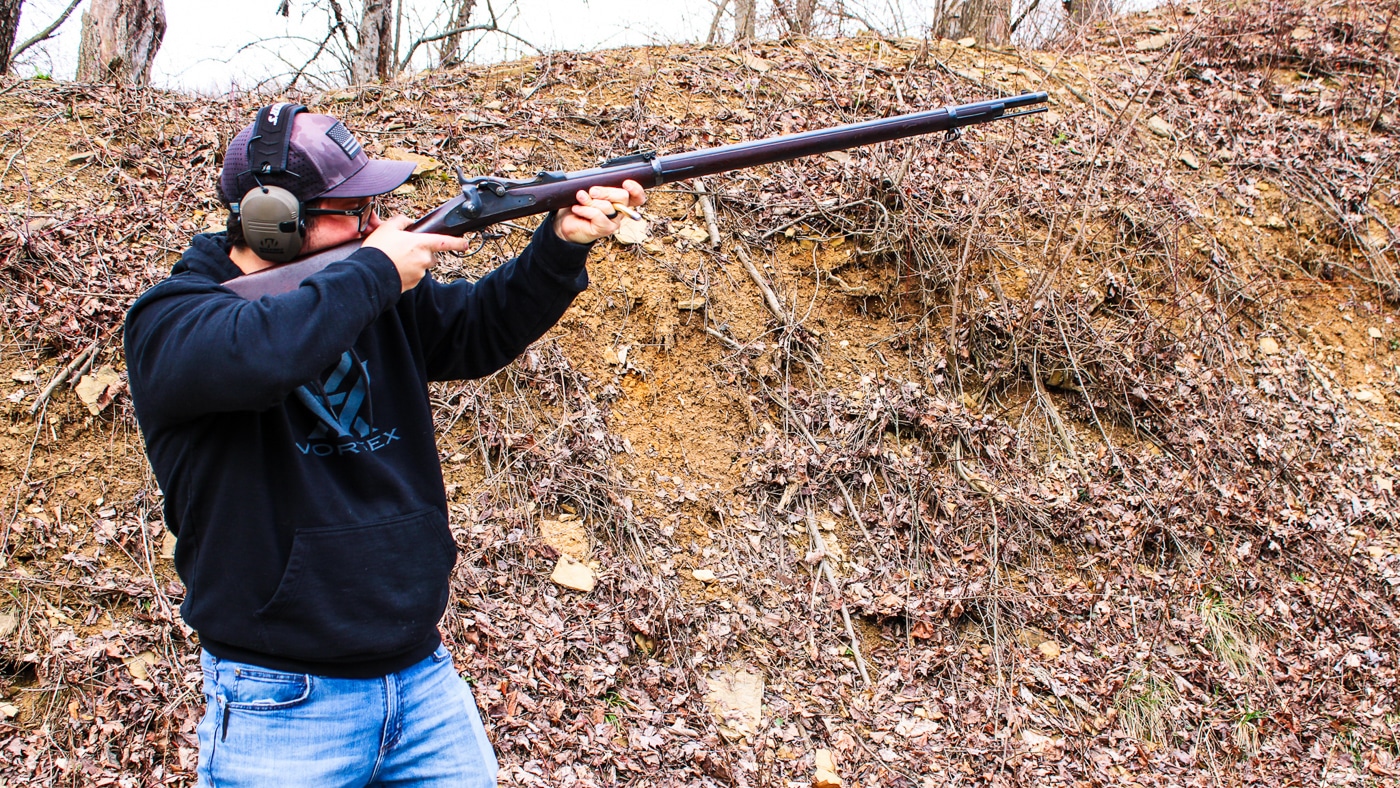 author shooting trapdoor rifle