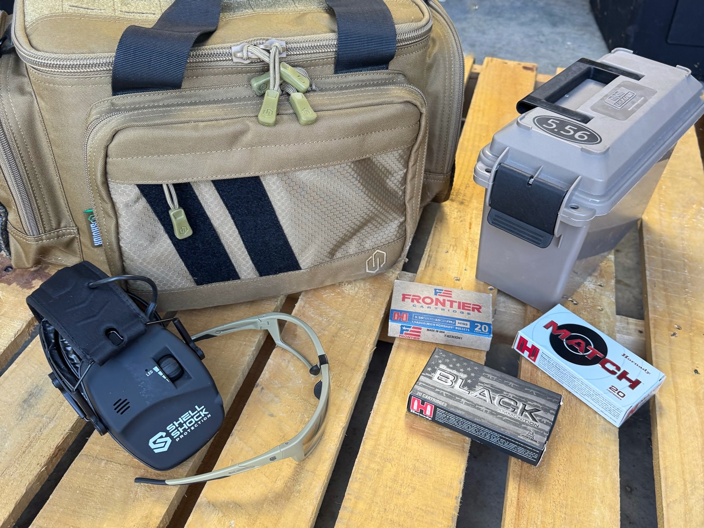 A padded shoulder strap and thick carry handle keep the loaded shooting bag comfortable even when packed heavy. Priced at $129.97, this gear bag is positioned as a long-term investment rather than a disposable purchase.