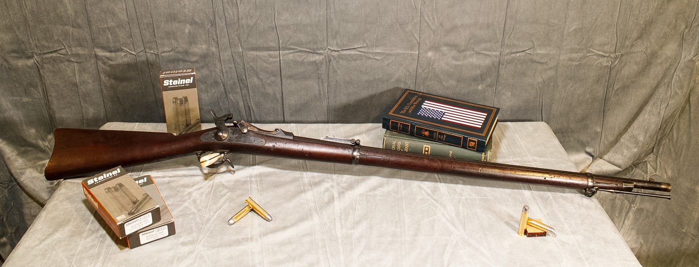 trapdoor rifle with 45-70 Government ammunition