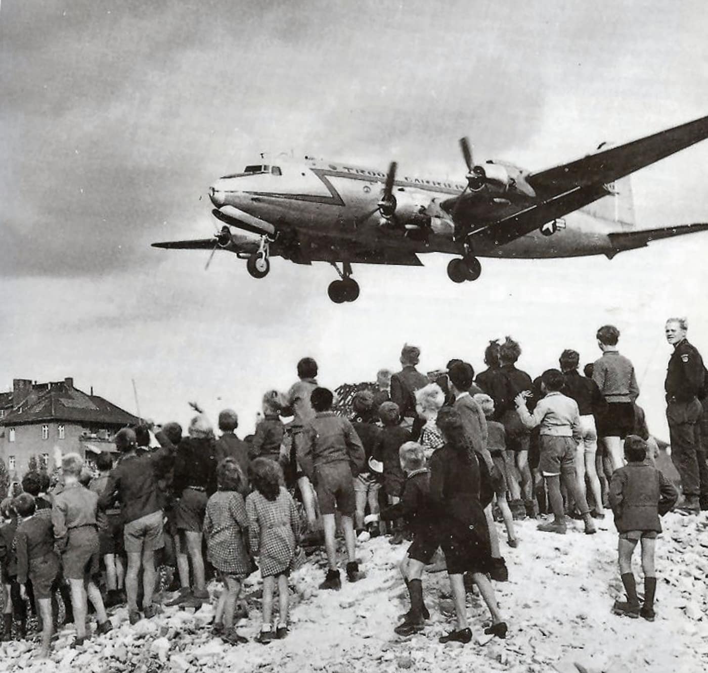Allied planes deliver food to people trapped by Soviet Union communism