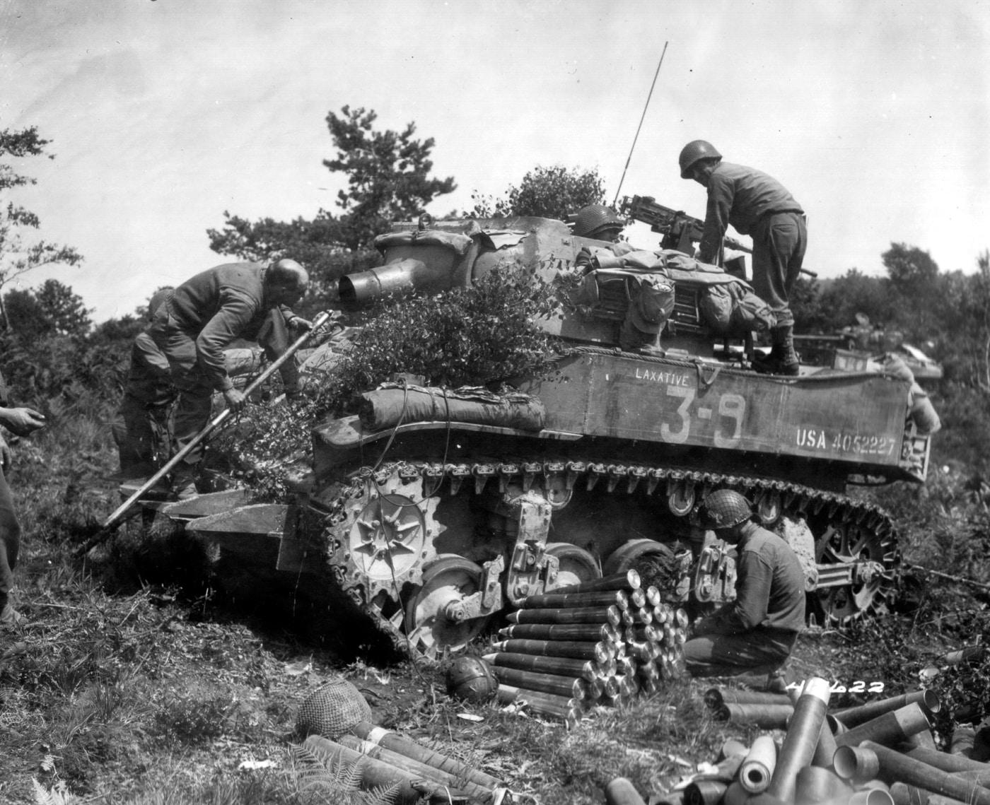 American 75mm self propelled howitzer M8 of 2d Armored Division