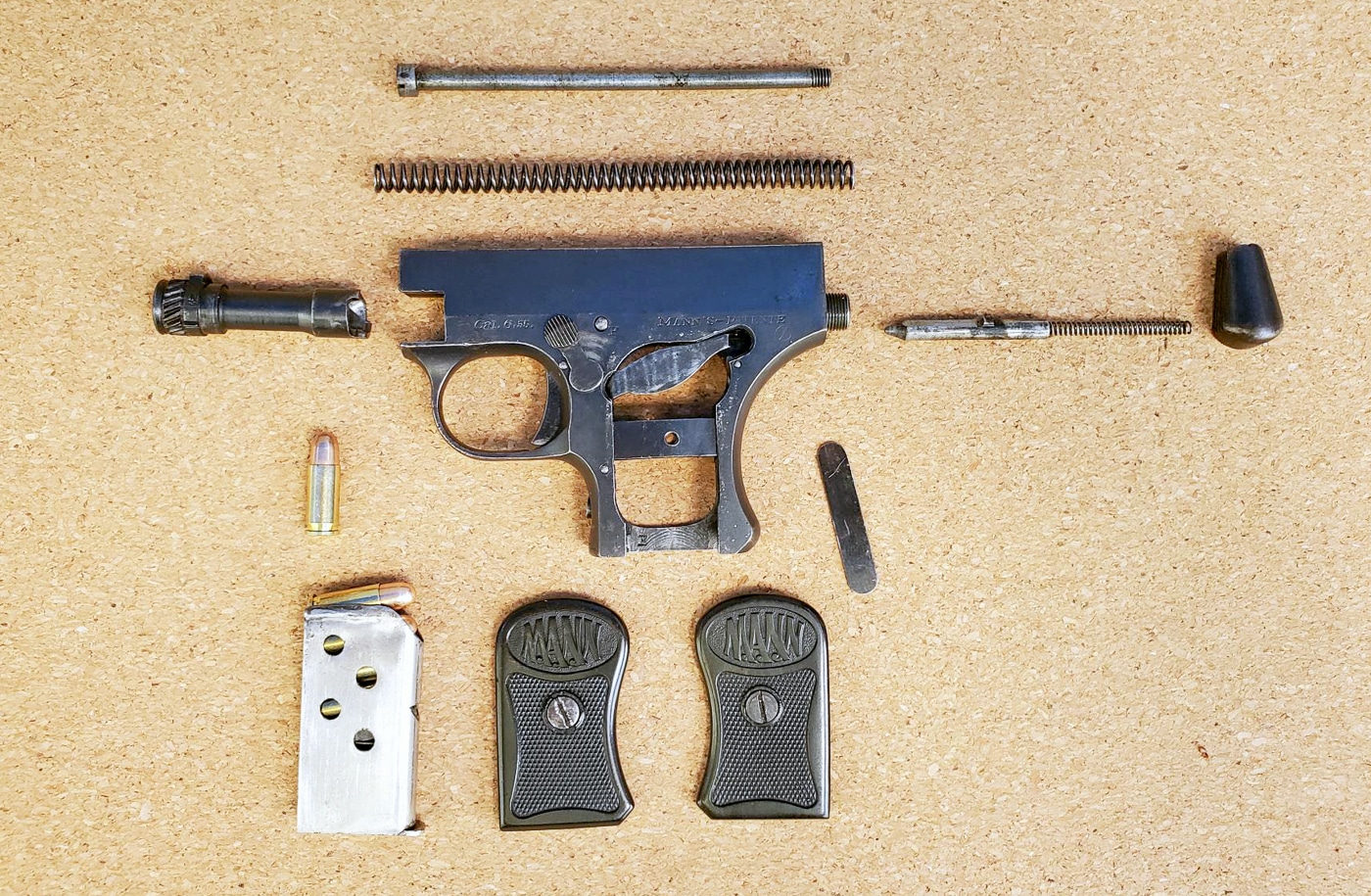 Fritz Mann pistol field stripped