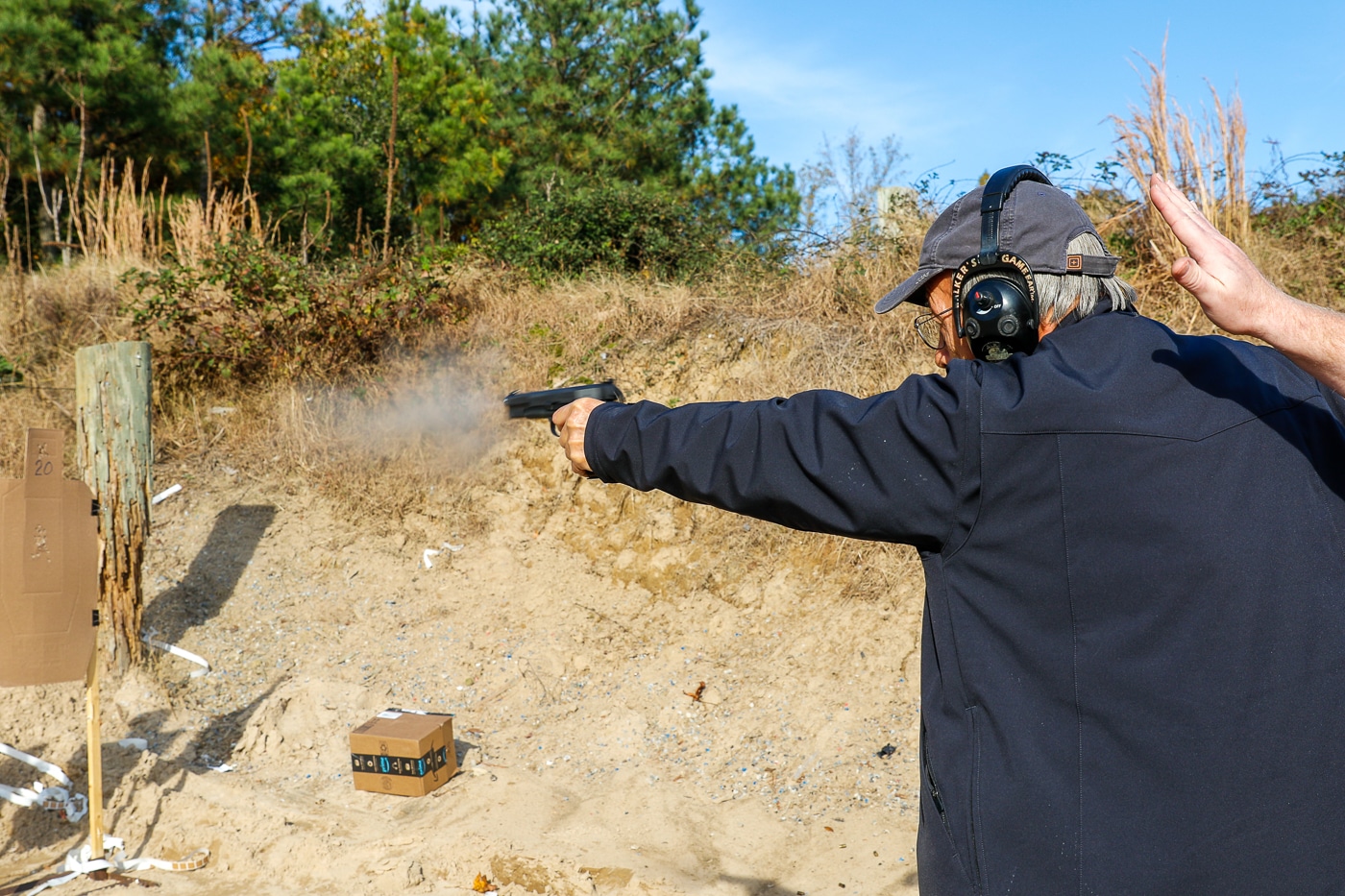 Massad Ayoob shoots a timed weak hand only qualification with the SA-35