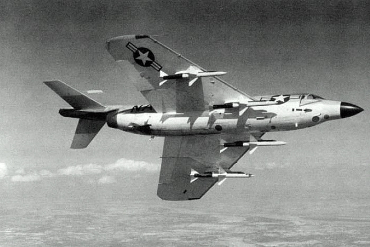 McDonnell F3H-2M Demon armed with four AIM-7 Sparrow air-to-air missiles 1958