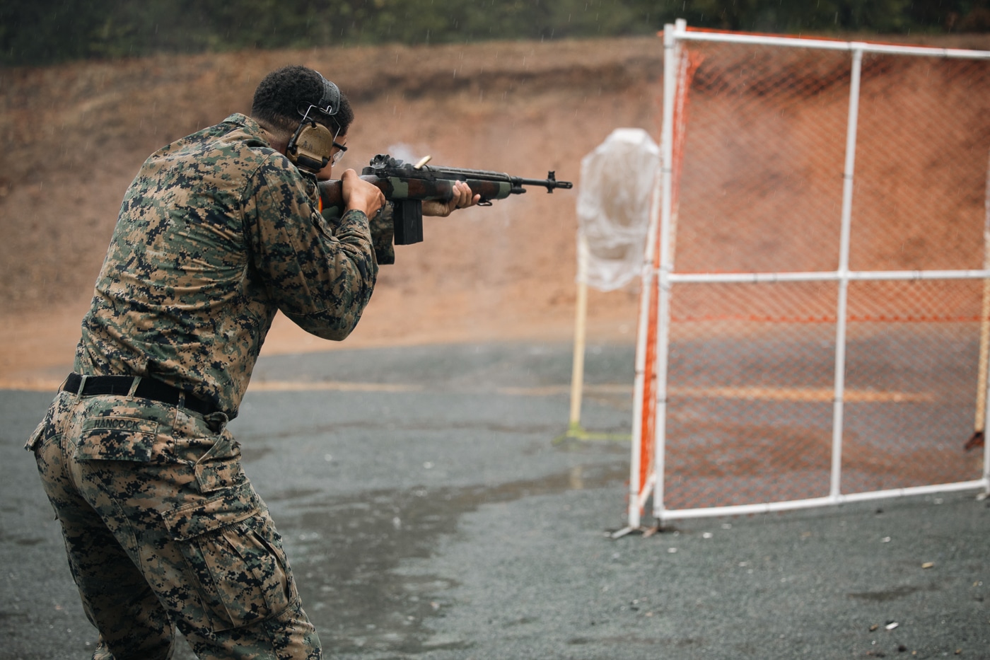 US Marine competing in a Heritage Match with an M14 rifle