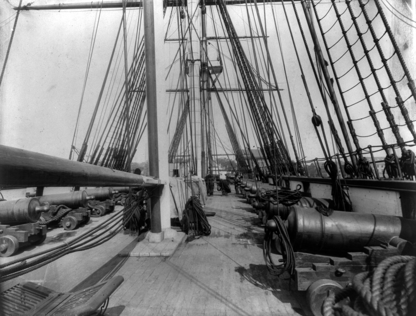 USS Constitution deck where Chambers gun would have been most useful