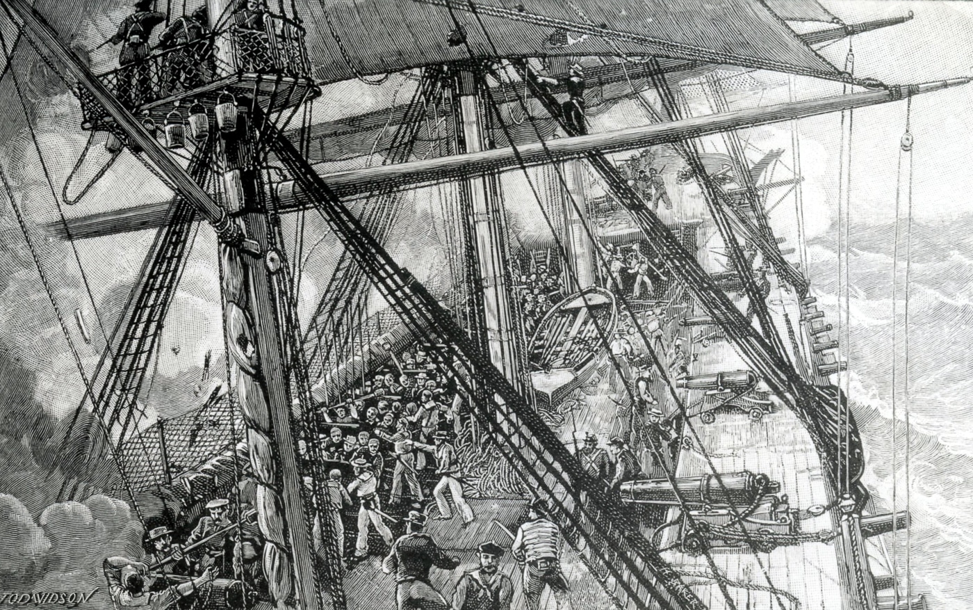 USS Constitution with Chambers guns