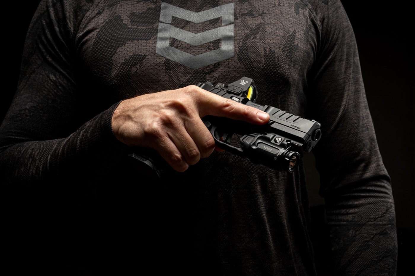 Vortex red dot sight mounted on Springfield Armory pistol