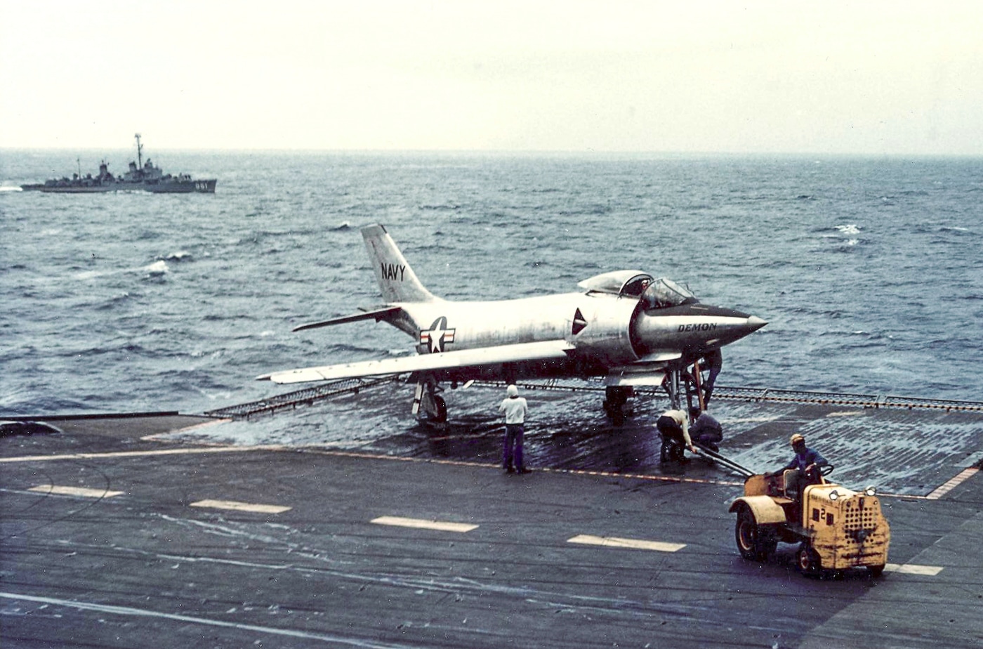 XF3H-1N Demon on USS Coral Sea CVA-43 in 1953