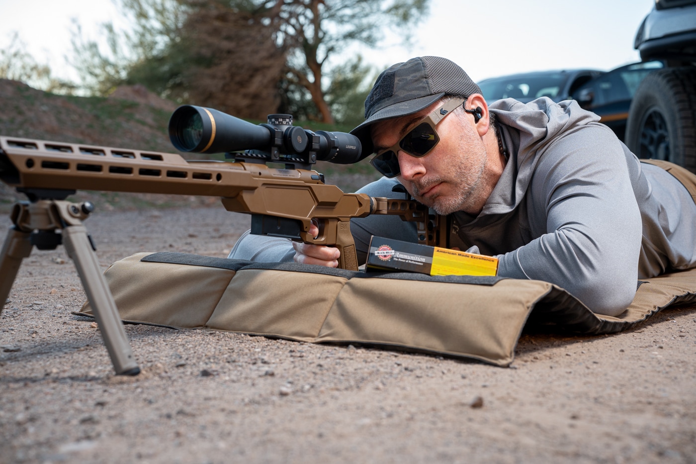 author testing the Samson SAS folding stock on the shooting range