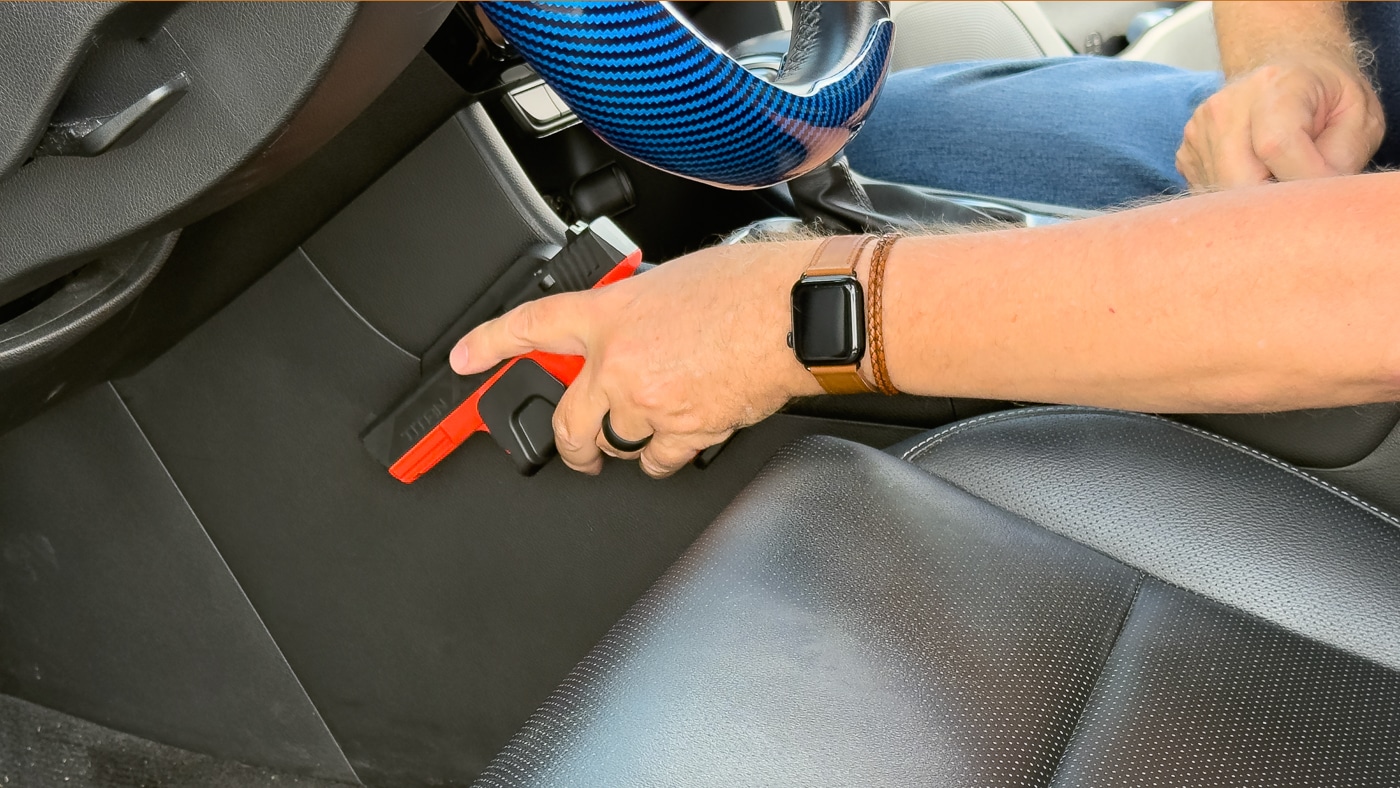mounting the holster in a car