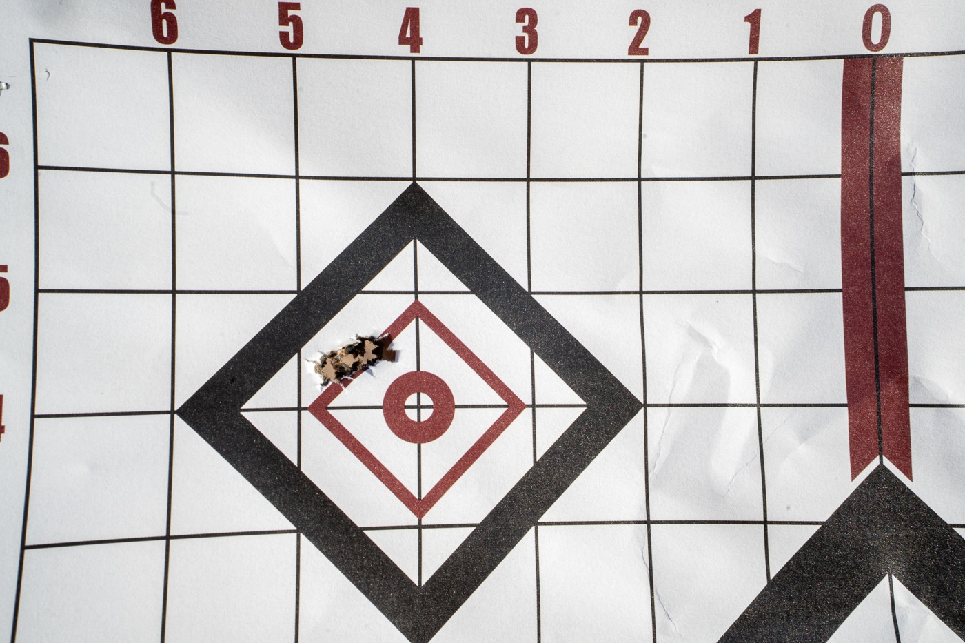 shot group on paper target shows accuracy of the Heatseeker with Samson SAS stock
