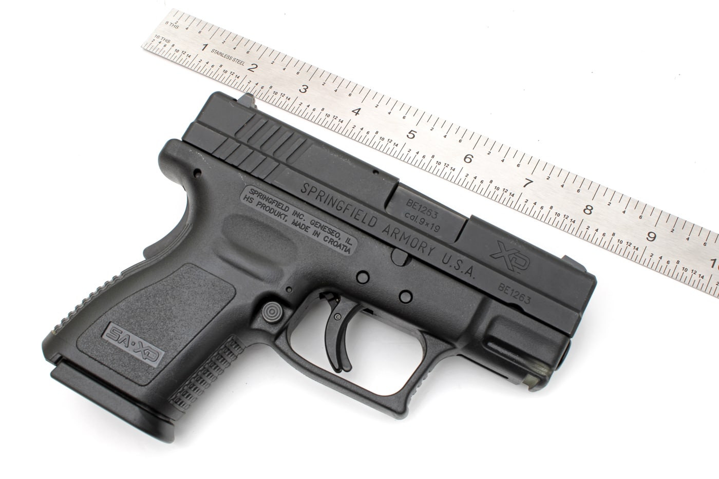 sight radius on Springfield Armory XD subcompact pistol