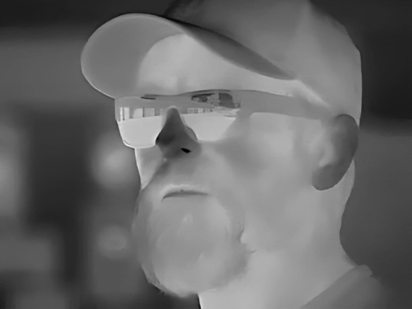 thermal reflections in sunglasses as seen through scope