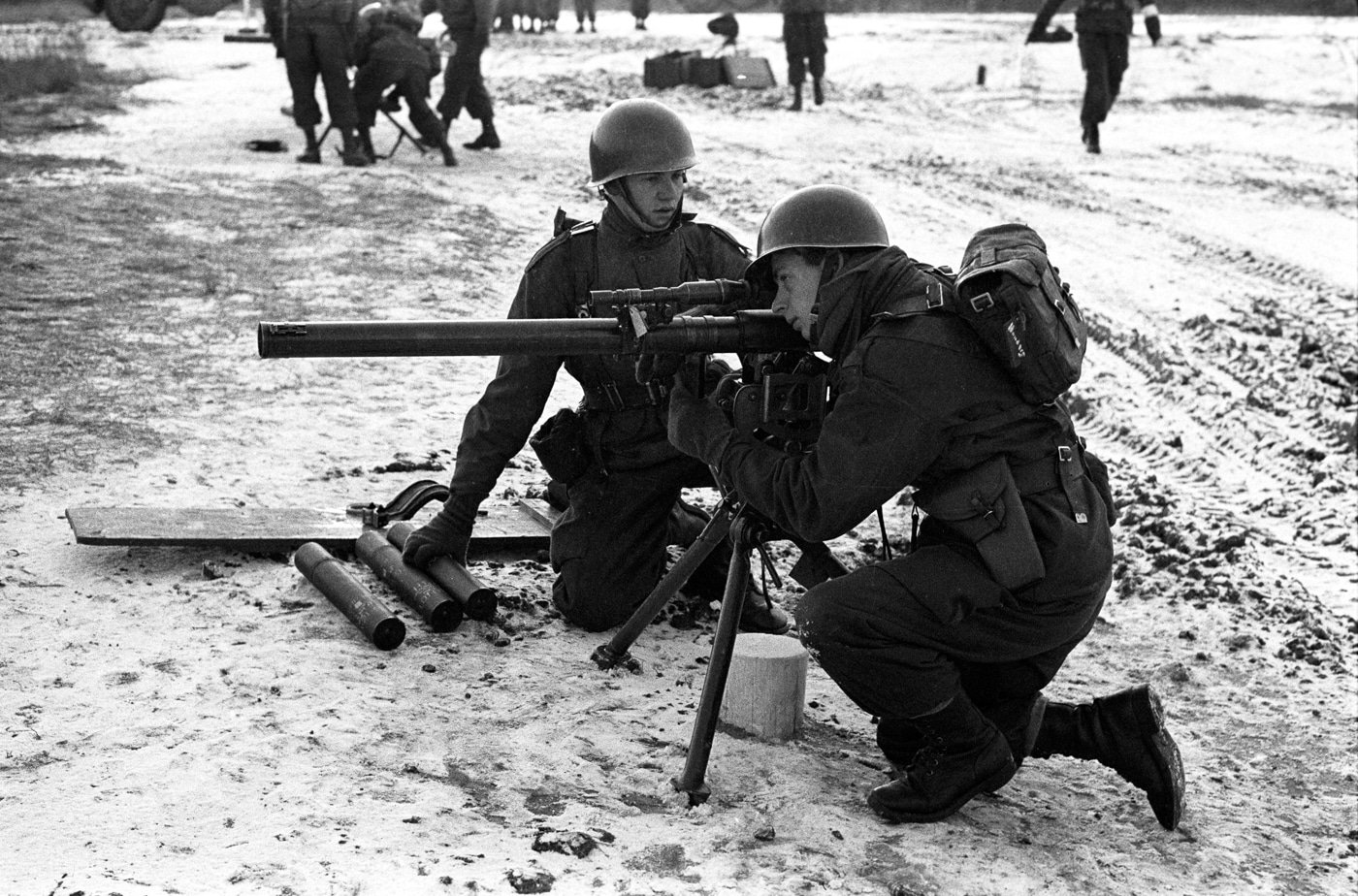 Dutch troops training with M18 recoilless rifle during the Cold War