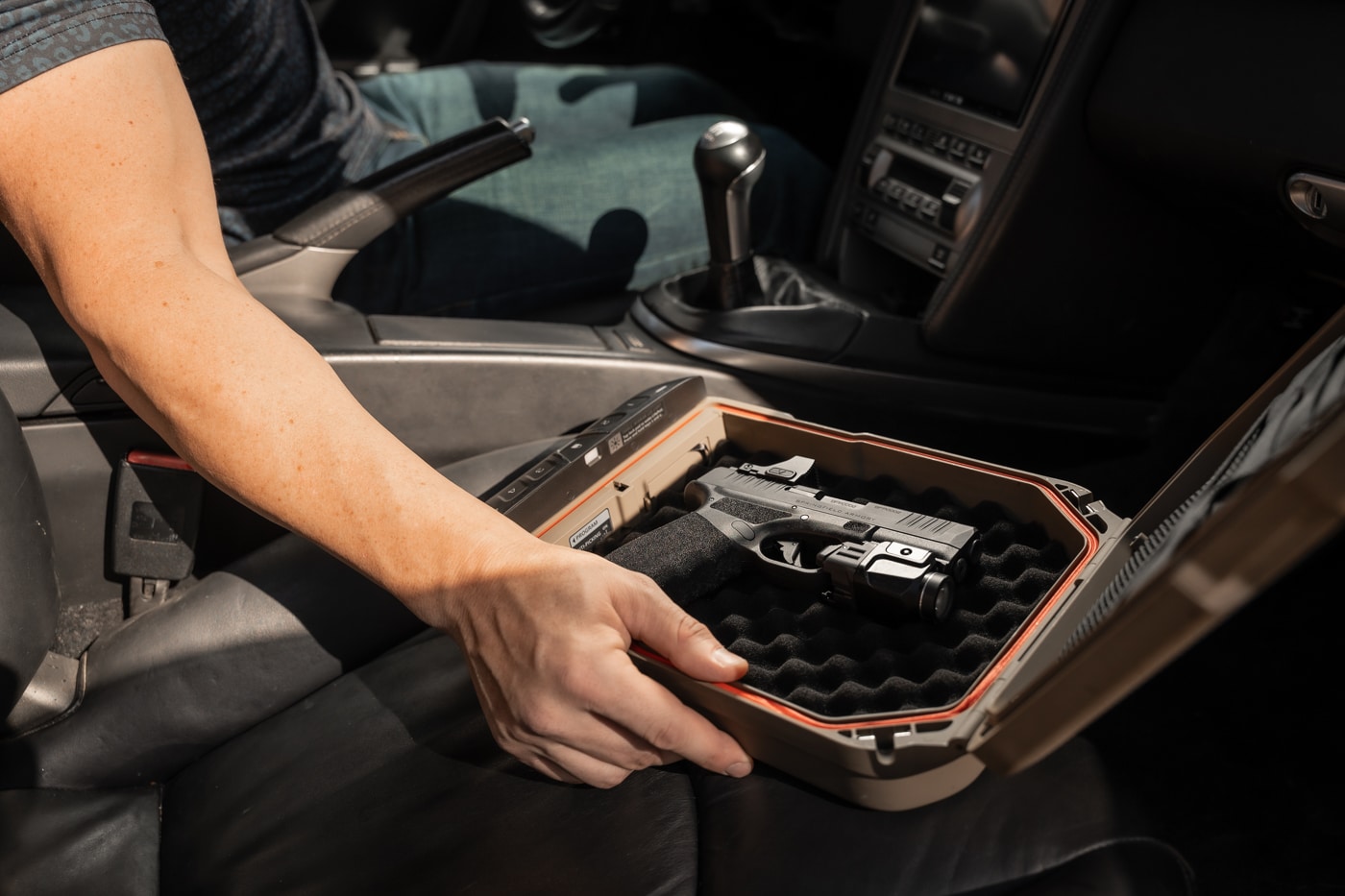 EDC pistol in car lock box