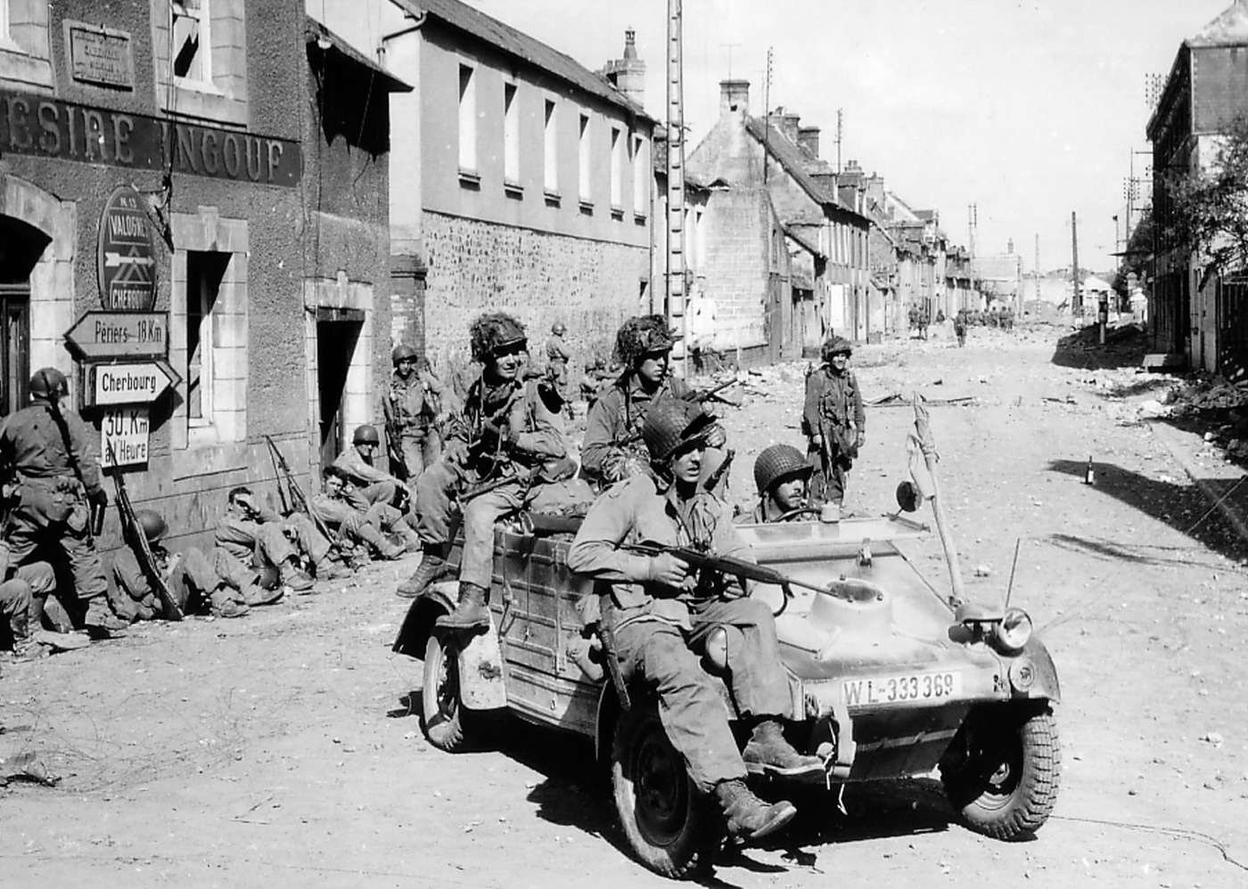 German kubelwagen captured by American soldiers during World War II